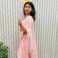Pale Pink Floral Printed Chiffon Saree With Chikankari Borders