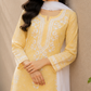 Niha Butter Yellow Soft Cotton Mulmul Chikankari Kurti & Palazzo Set
