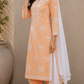 Niha Almond Brown Soft Cotton Mulmul Chikankari Kurti & Palazzo Set