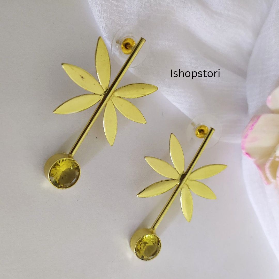 Sitara Golden Polish & Stone Statement Earrings
