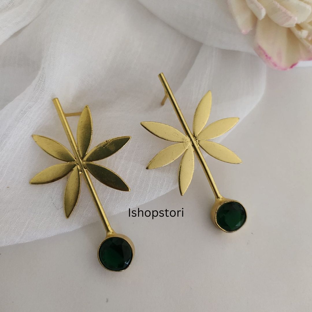 Sitara Golden Polish & Stone Statement Earrings