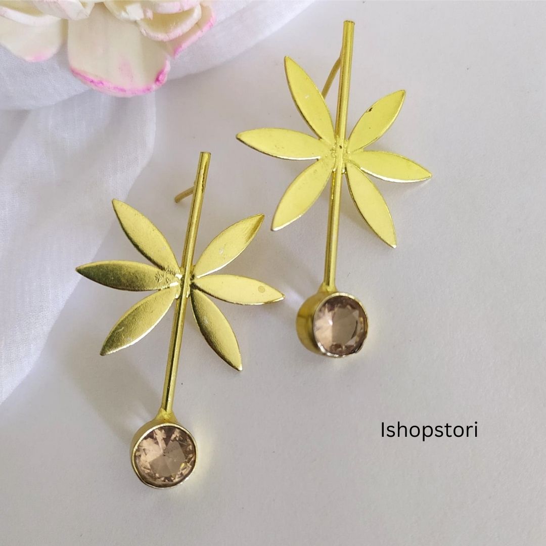 Sitara Golden Polish & Stone Statement Earrings