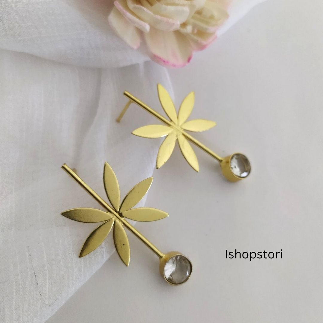 Sitara Golden Polish & Stone Statement Earrings