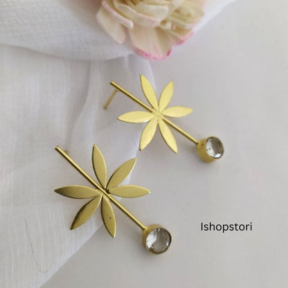 Sitara Golden Polish & Stone Statement Earrings