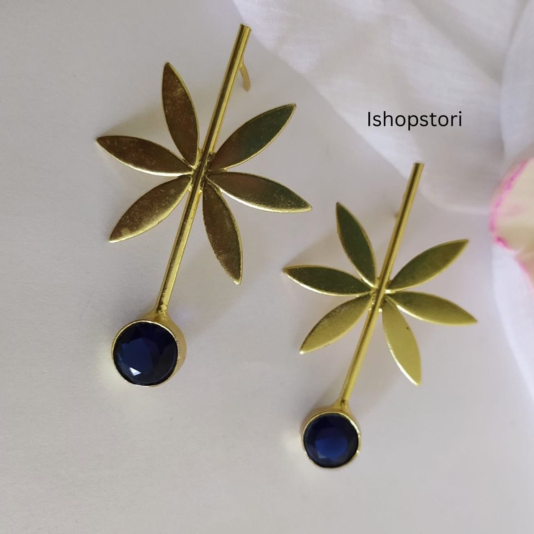 Sitara Golden Polish & Stone Statement Earrings