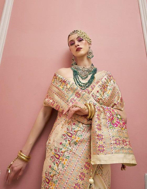 Gold Patola Silk STORI Saree Online Near You