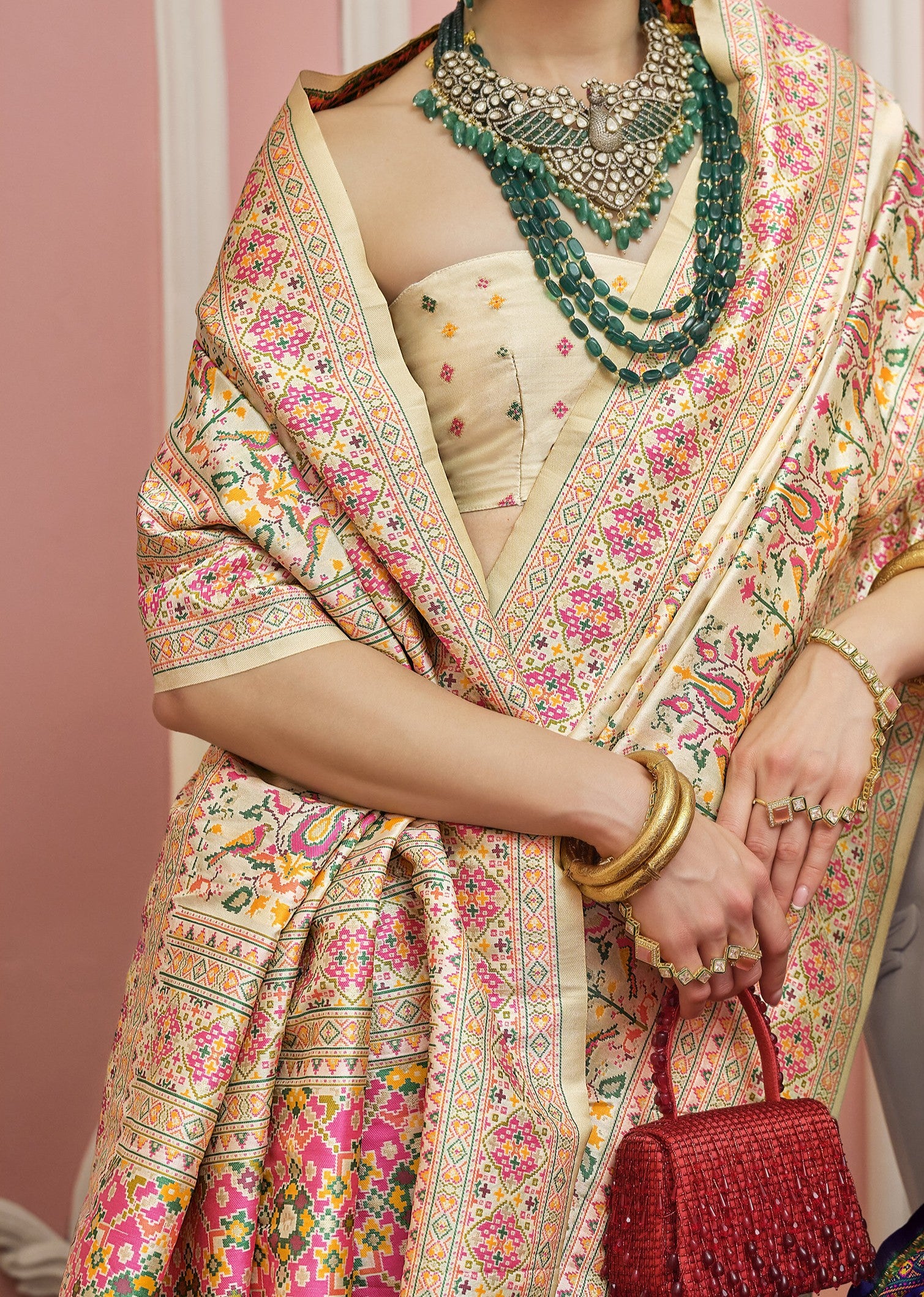 Gold Patola Silk STORI Saree Online Near You