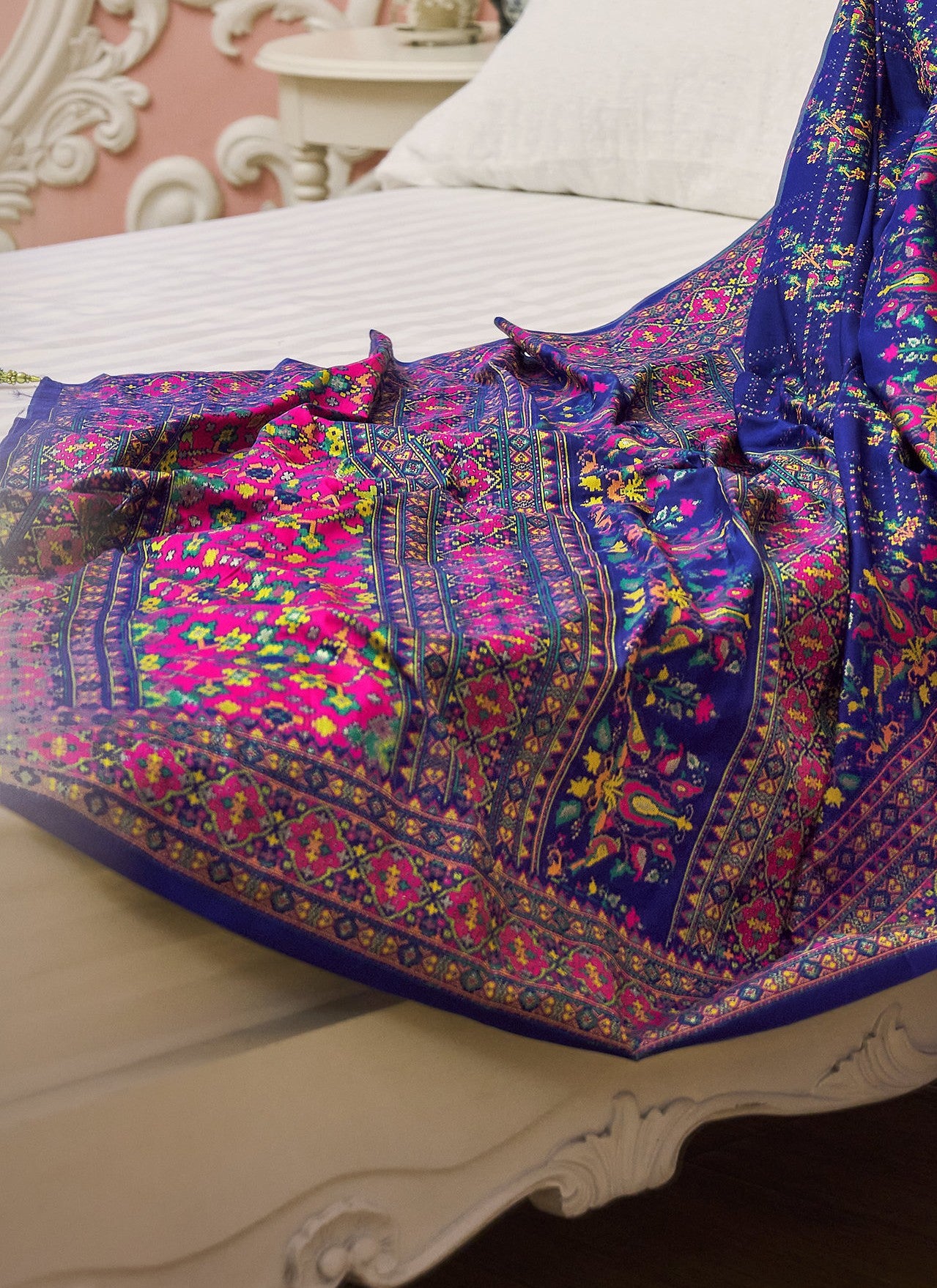 Blue Patola Silk STORI Saree Online Near You