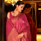 Red Copper Zari Handloom Silk Saree