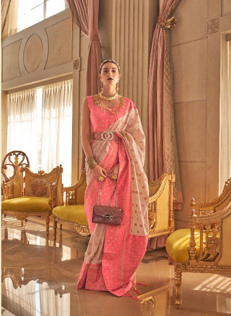Pink Zari Handloom Silk Saree