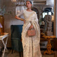 Silver Handloom Woven Linen Saree