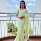 Pale Sky Blue Sequined Georgette Saree