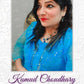 Blue Ombre Georgette Chikankari Kurti Palazzo Dupatta Set With Mirror Work