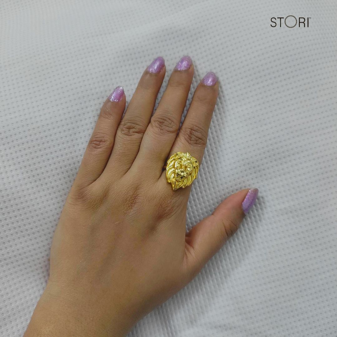 Singham Lion Golden Polish Finger Ring
