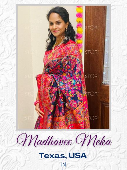 MADHAVEE Meka in Nile Blue Kashmiri Weaved Jamewar Saree