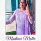 Madhavi Matta in Lavender Ombre Style Georgette Chikankari Kurti Palazzo Dupatta Set With Mirror Work