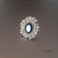 Mahuya Pearl Halo Glossy Stone Finger Ring