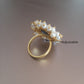 Mahuya Pearl Halo Glossy Stone Finger Ring