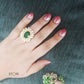 Mahuya Pearl Halo Oval Glossy Stone Finger Ring