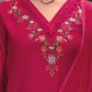 Rani Pink Embroidered Viscose Salwar Suit