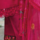 Rani Pink Embroidered Viscose Salwar Suit
