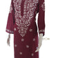 Zaarah Maroon Handcrafted Soft Modal Cotton Chikankari Kurti