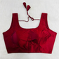 Solid Color Regular Raw Silk Blouse