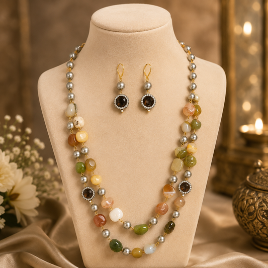 Martha_2_layer_stone_grey_pearl_necklace_with_earring2