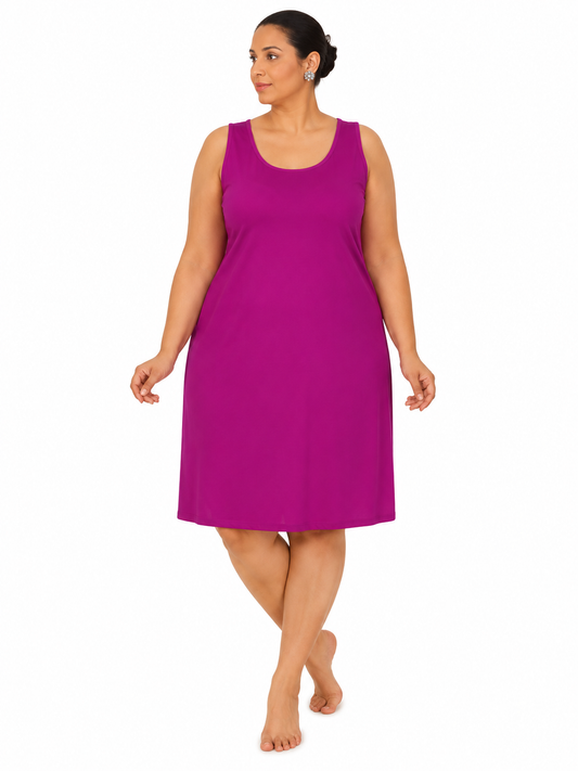 Mauve Cotton Long Inner Slip Plus Size
