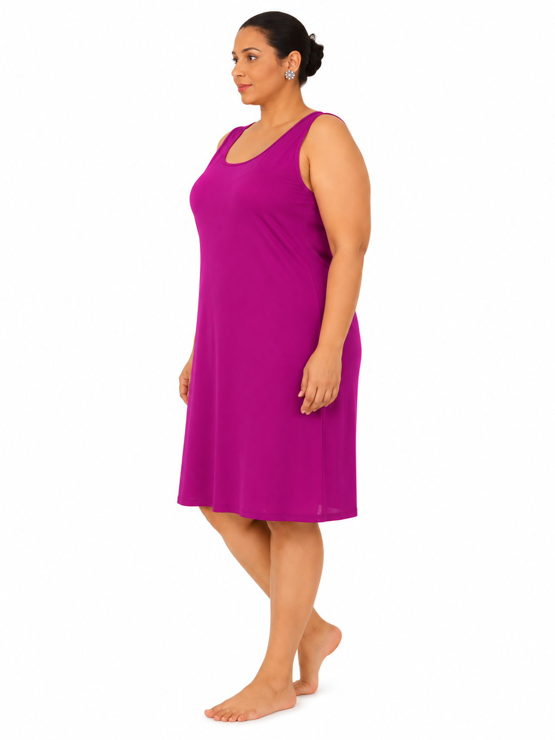 Mauve Cotton Long Inner Slip Plus Size1