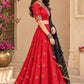 STORI Red Embroidery Lehenga Choli Set