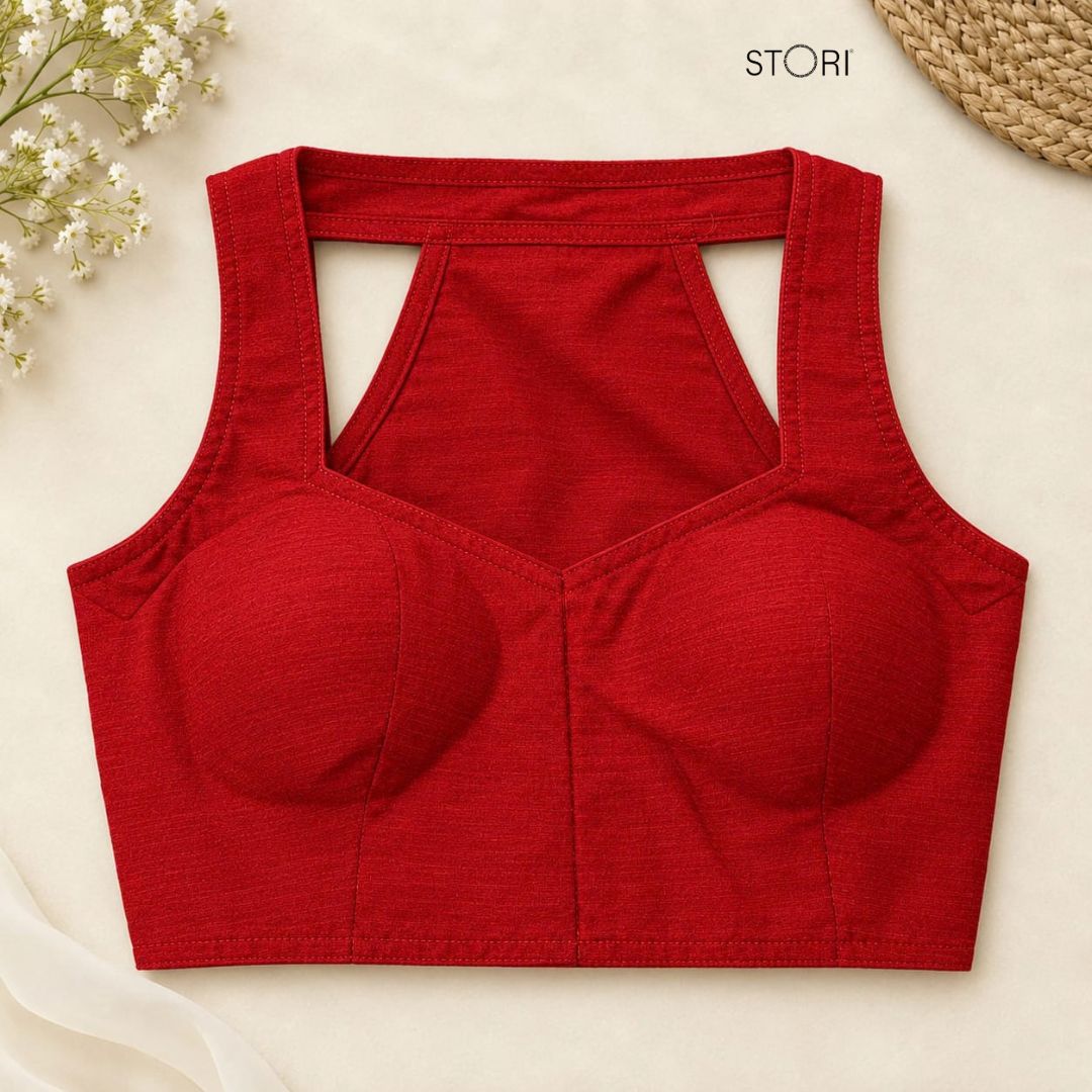 STORI Halter Neck Designer Blouse