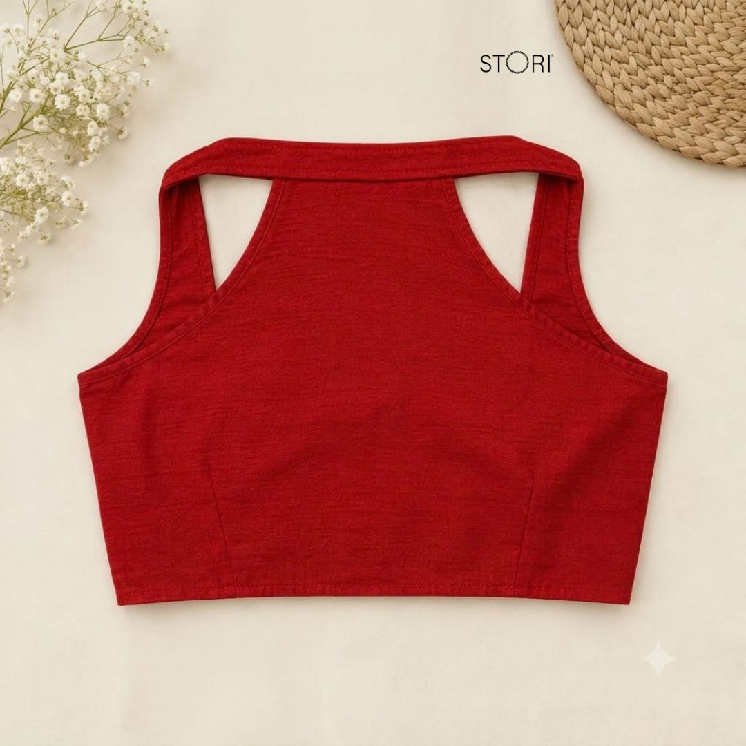 STORI Halter Neck Designer Blouse