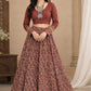 STORI Navratri Ajarakh  Maroon Skirt And Blouse
