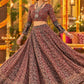 STORI Navratri Ajarakh Brownish Red Skirt And Blouse