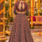 STORI Navratri Ajarakh Brownish Red Skirt And Blouse