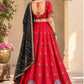 STORI Red Embroidery Lehenga Choli Set