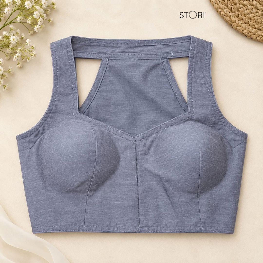 STORI Halter Neck Designer Blouse
