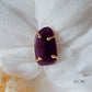 Black Monalisa Oblong Stone Clawed Finger Ring