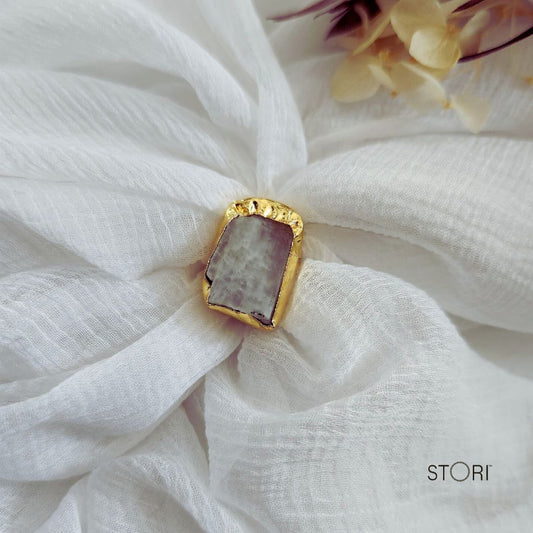 Moonstone White Raw Stone Handmade Finger Ring