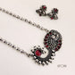 Taksha Nath Pendant Oxidised Long Necklace Set