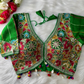 Green Silk Blouse With Kutchi Embroidery