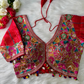 Red Silk Blouse With Kutchi Embroidery