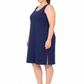 Navy Blue Cotton Long Inner Slip Plus Size1