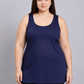 Navy Blue Cotton Short Inner Slip Plus Size1