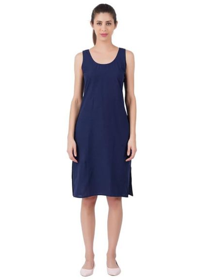 Navy Blue Cotton Long Inner Slip 1