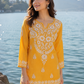 Neevya Mango Yellow Soft Modal Handcrafted Short Chikankari Kurti