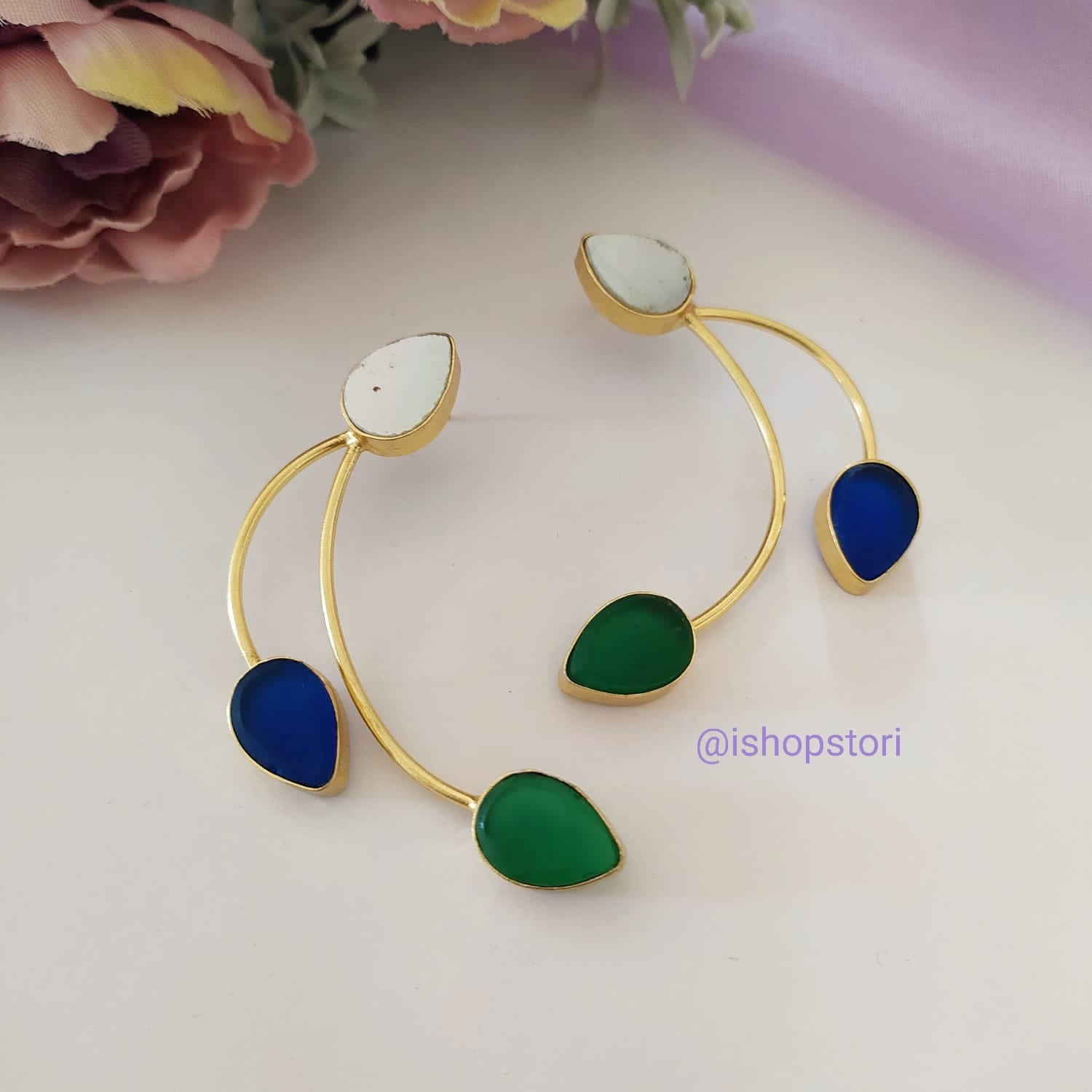 Nitya Arch & Stone Statement Earrings
