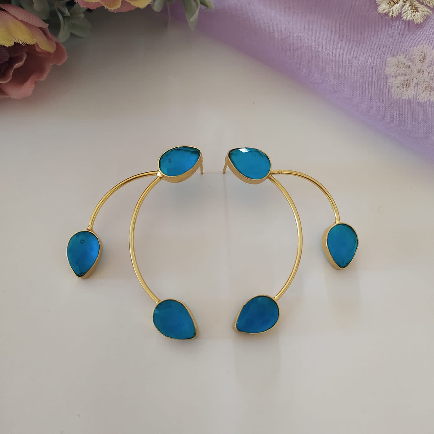 Nitya Arch & Stone Statement Earrings