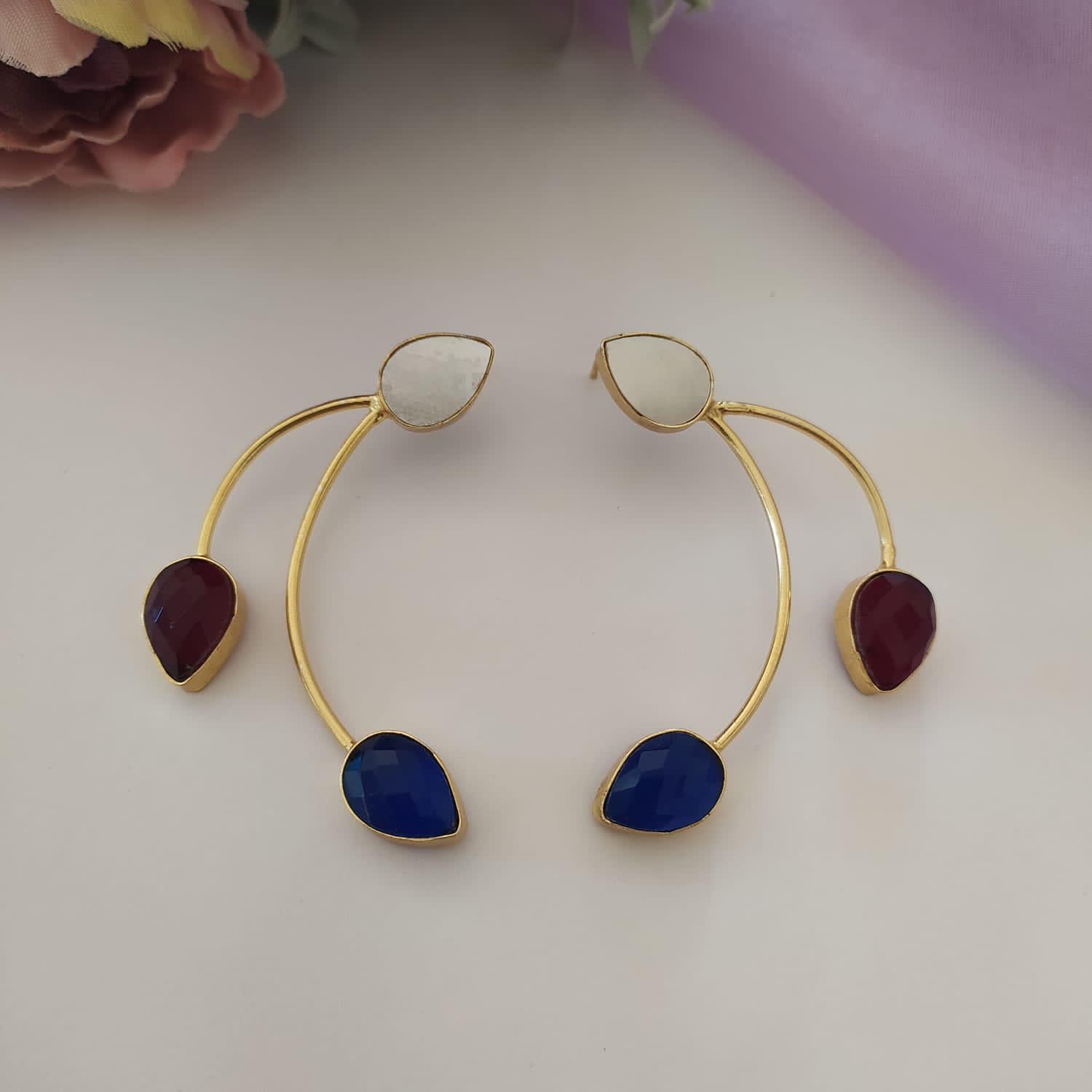 Nitya Arch & Stone Statement Earrings